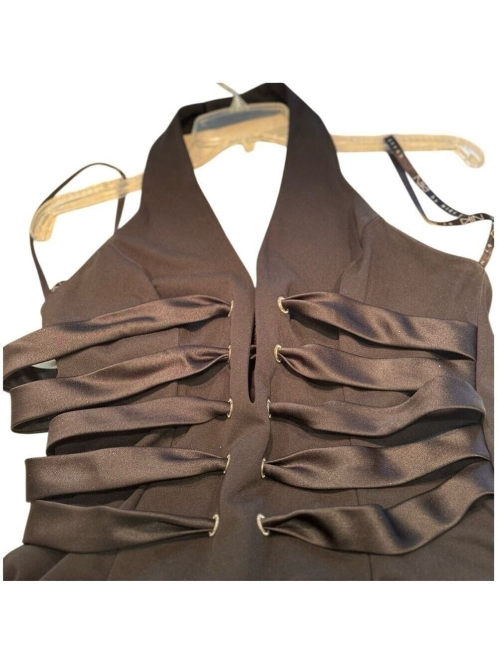 Niki Livas Black Strappy Back Women's Formal Evening/Cocktail Dress Size 12 - Picture 5 of 8